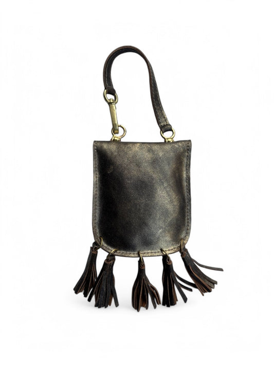 Pouch MOL leather bag charm by art n vintage