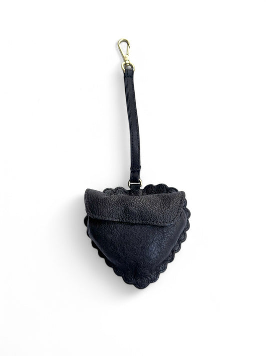 Love spell black leather bag charm by art n vintage