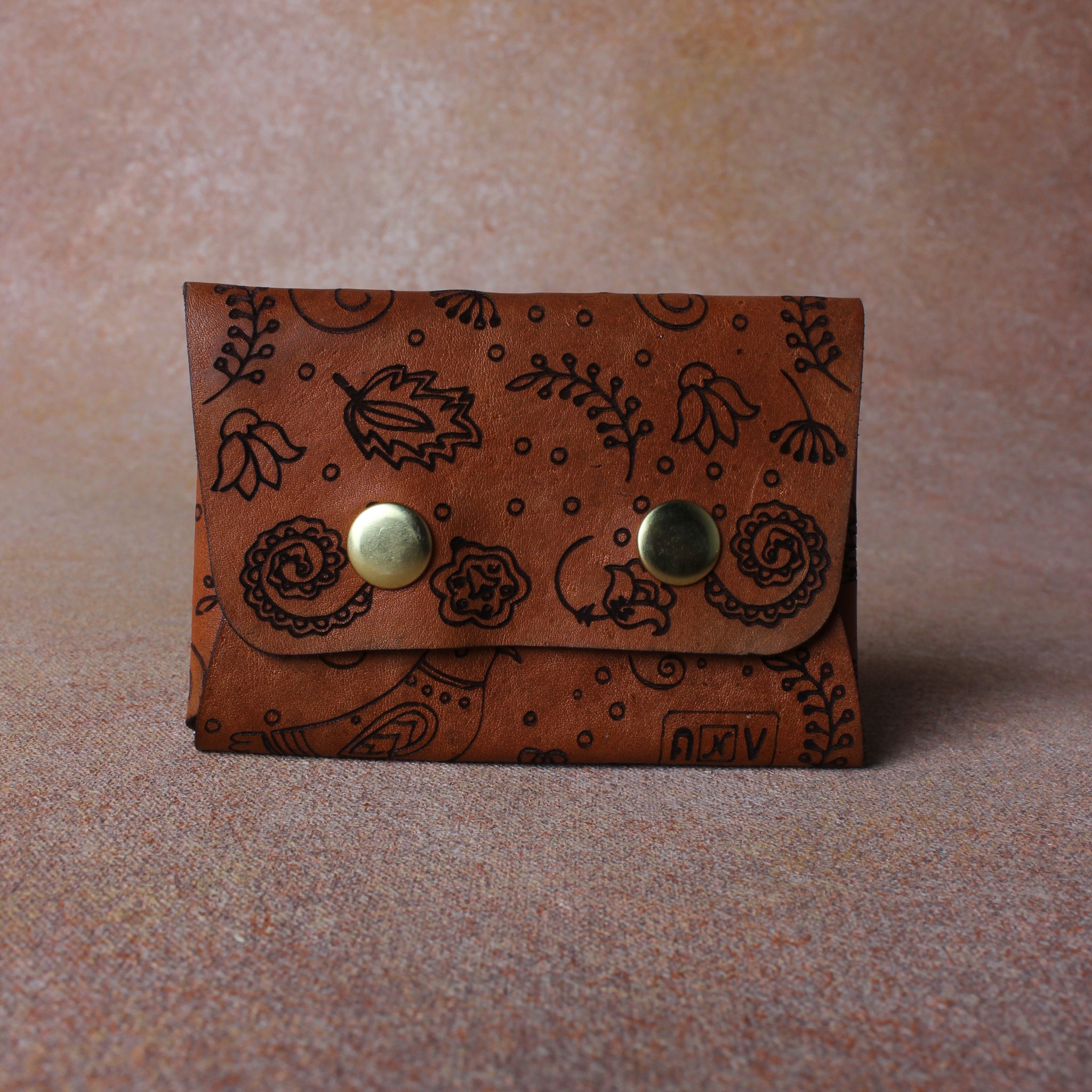 Innovative Impressions: Laser-Etched Leather Card Pouch