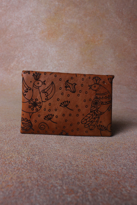 Innovative Impressions: Laser-Etched Leather Card Pouch