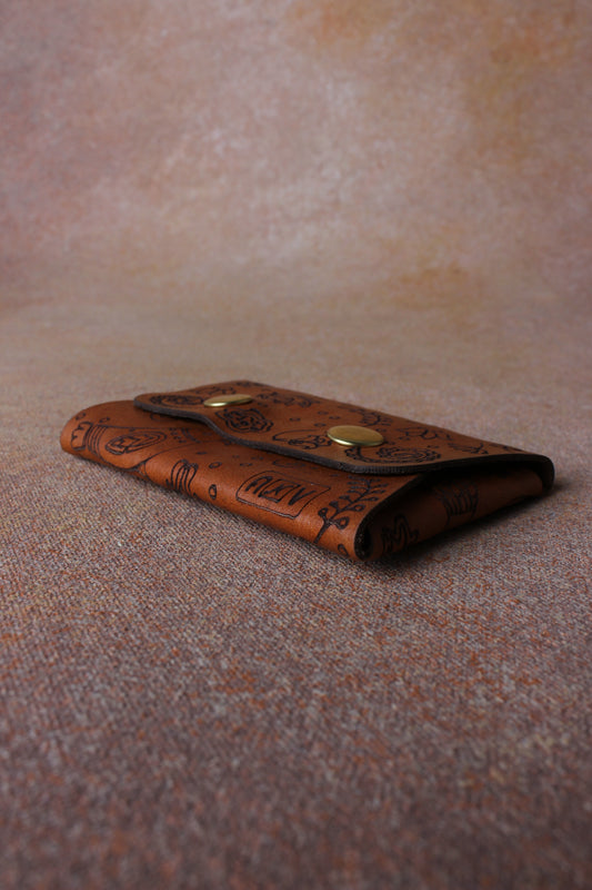 Innovative Impressions: Laser-Etched Leather Card Pouch