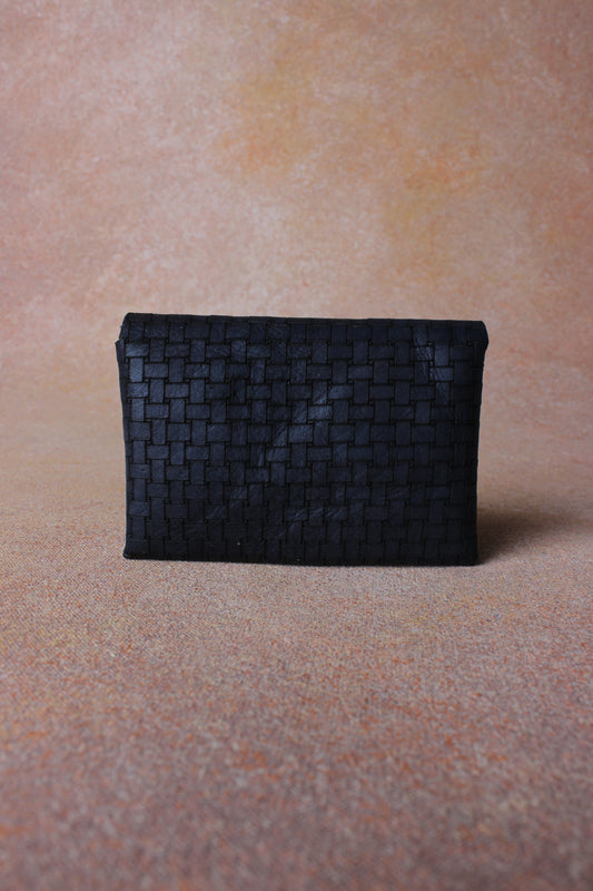 Geometric Elegance: Laser-Printed Leather Card Pouch