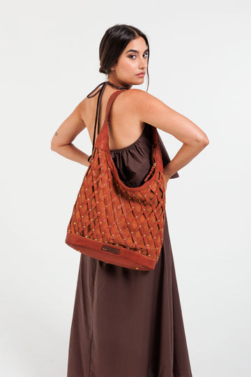 Rustic Charm Genuine Leather Shoulder Bag