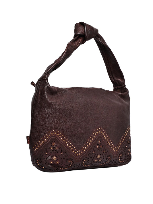Art N Vintage Premium Studded Leather Hobo Bag