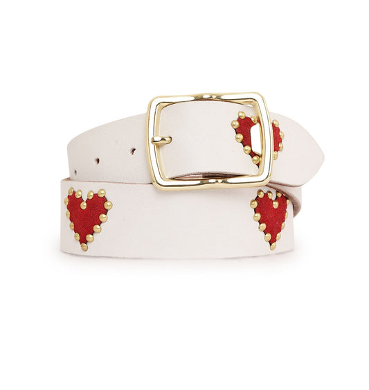 Pure Devotion White Leather Belt by Art N Vintage