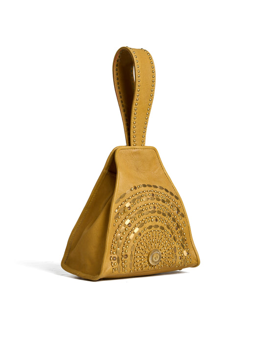 HAYDEE: Art N Vintage Mustard Leather Bag