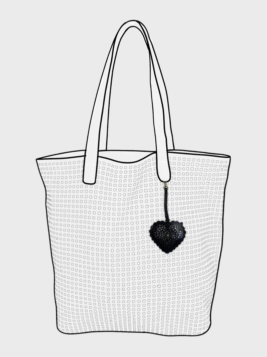 Love spell black leather bag charm by art n vintage