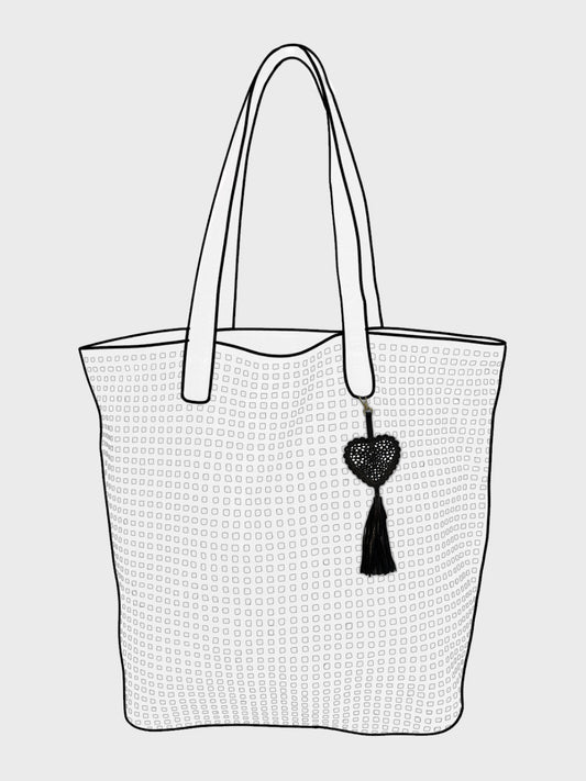 Black heart shope Leather bag charm by art n vintage