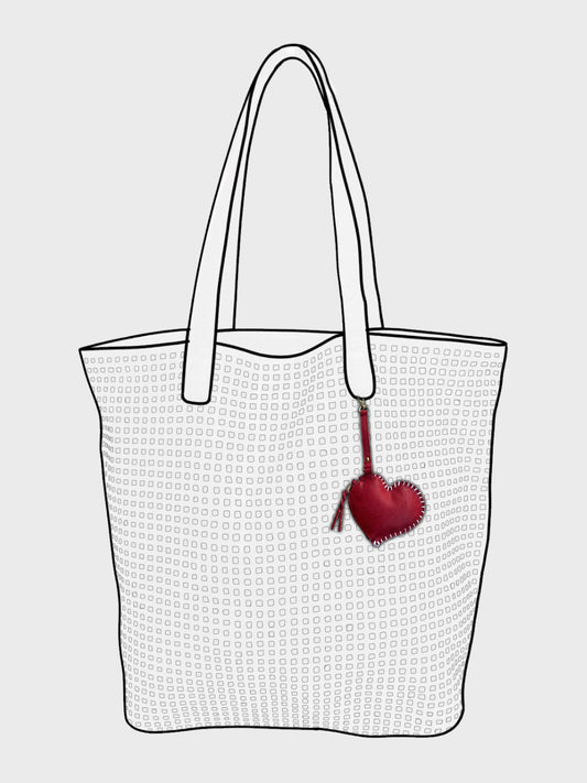 Heart shape leather bag charm by art n vintage