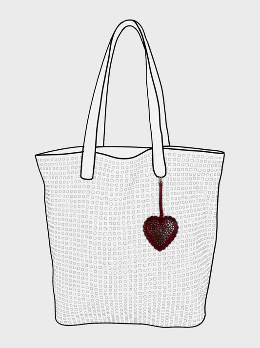 Love spell Bordo leather bag charm by art n vintage