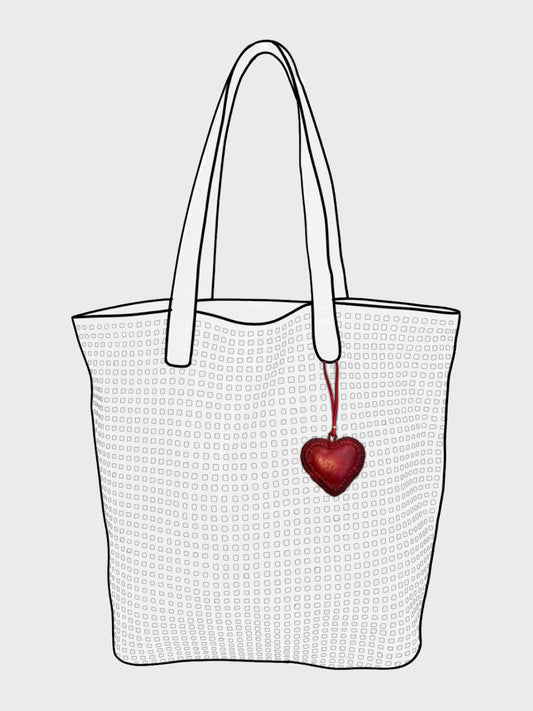 RED : leather bag charm by art n vintage