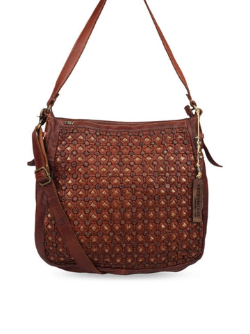 Bohemian Weave Leather Crossbody Bag