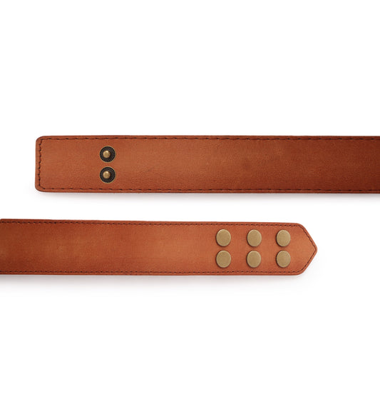 Tan Womens Genuine Leather Belt BY Art N Vintage