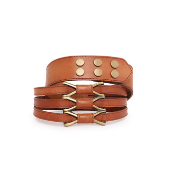 Tan Womens Genuine Leather Belt BY Art N Vintage