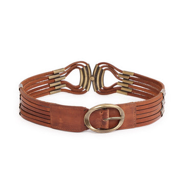 Tan Womens Genuine Leather Belt by Art N Vintage