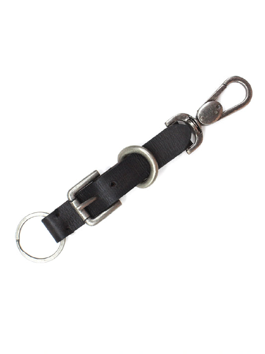 Ryder Black Leather Buckle Keychain