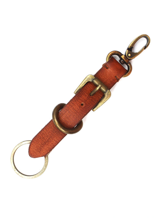 Heritage Tan Leather Buckle Keychain