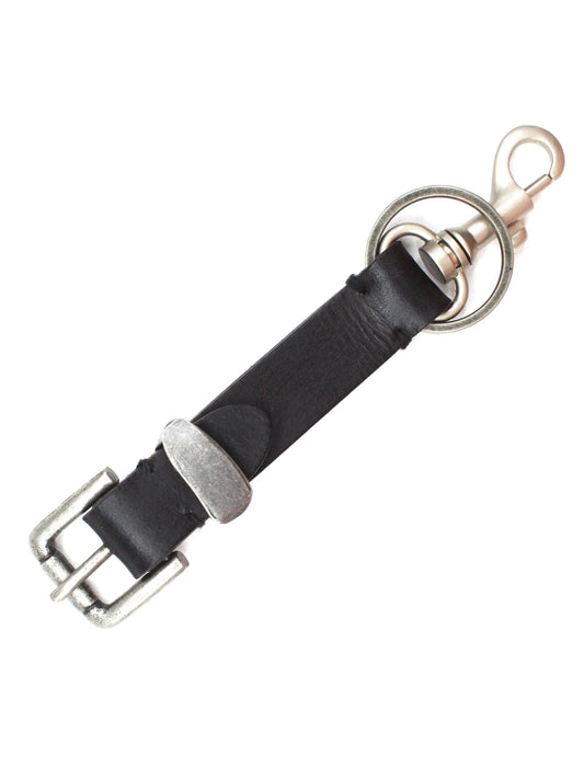 Urban Black Leather Buckle Keychain