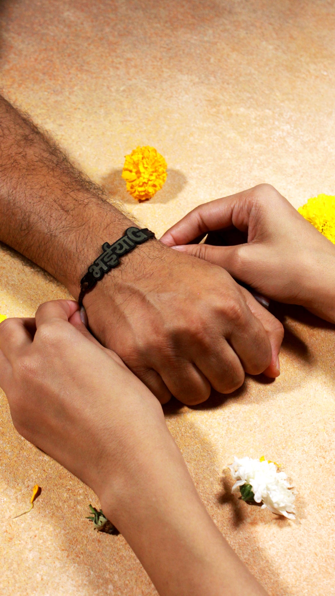 Handcrafted Leather Rakhi – “भाईयाG” Thread Bracelet