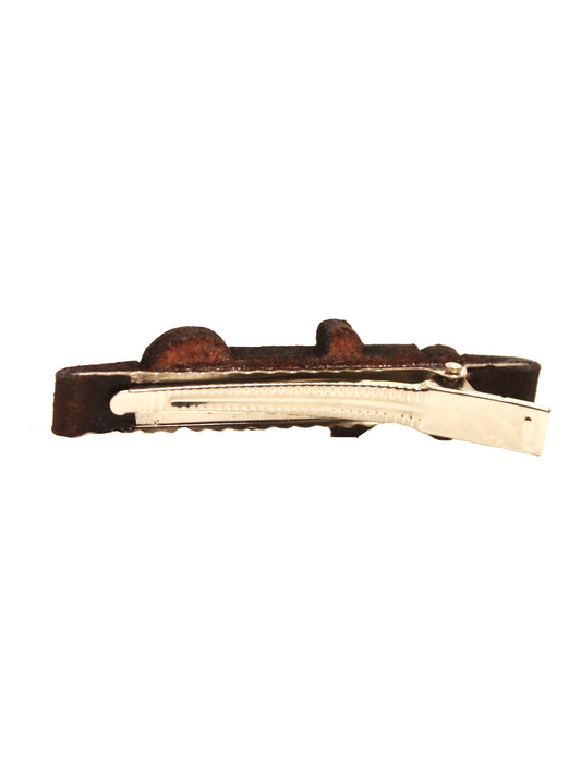 Handcrafted Leather Brooch with “भैयाG” Engraving