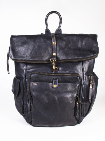 Black Leather Backpack By Art N Vintage