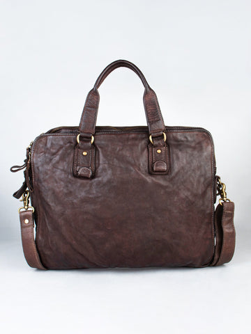 Brown Leather Plain Design Laptop Bag