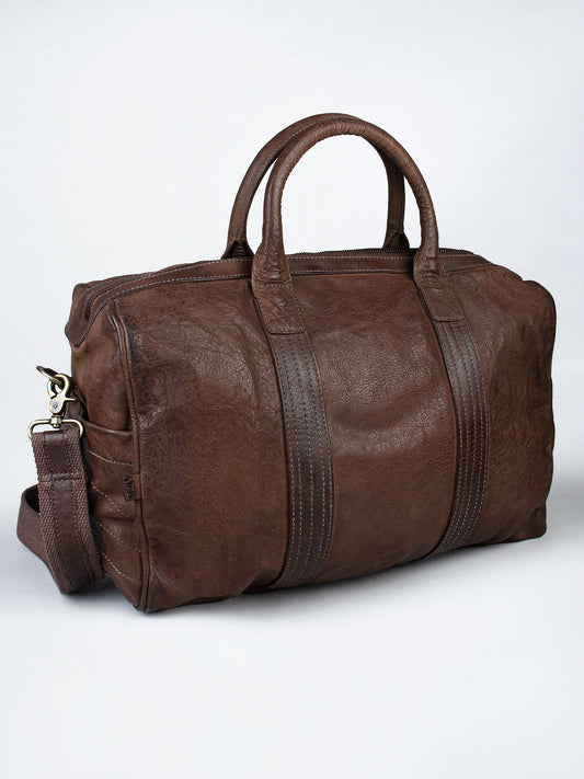 Brown Leather Weekender Bag