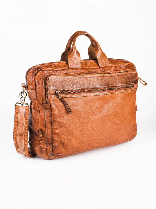 Enfield: Cognac Vintage Leather Men's Laptop Bag