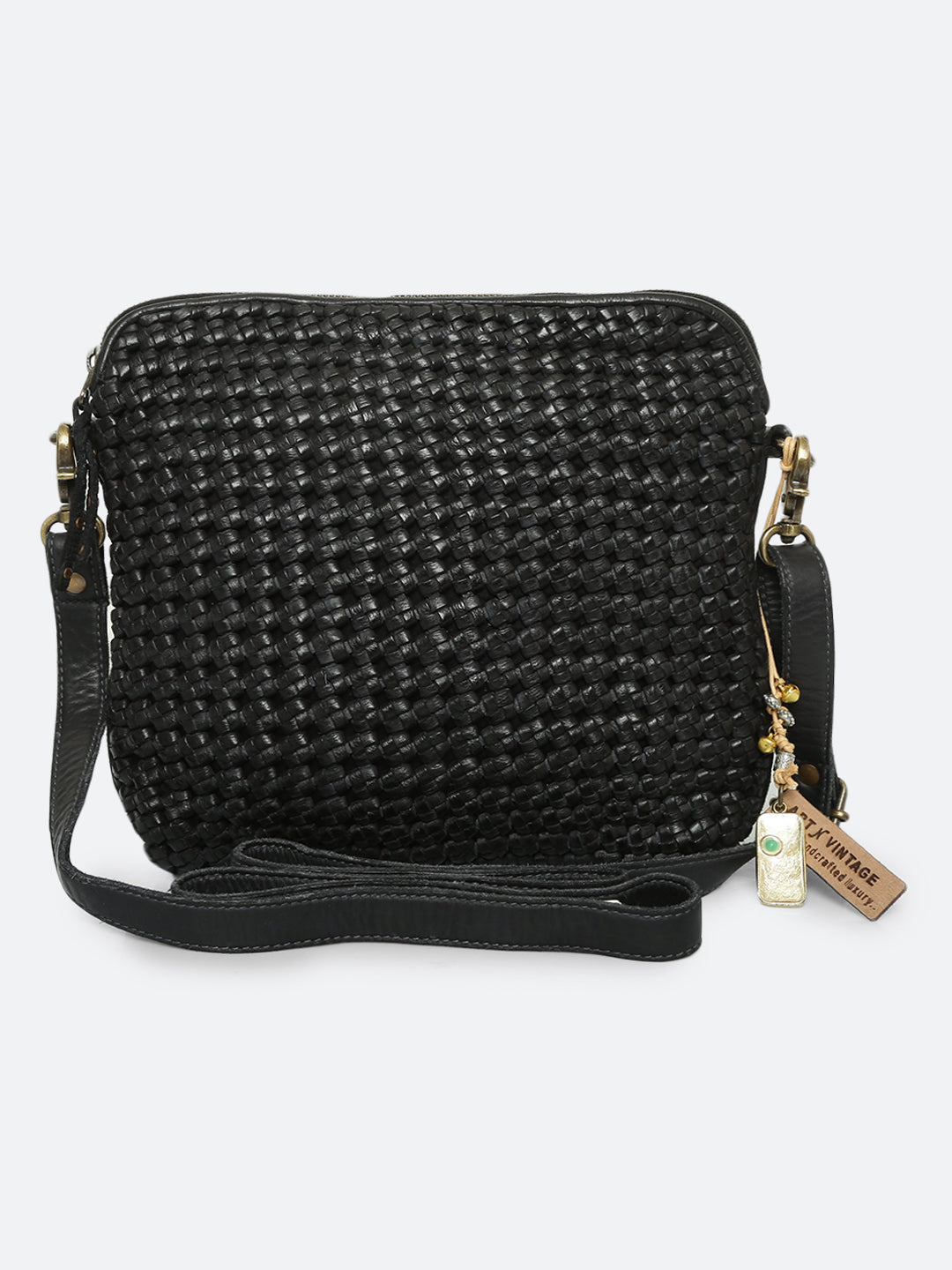 Eve: Black Square Knot Small Crossover Bag