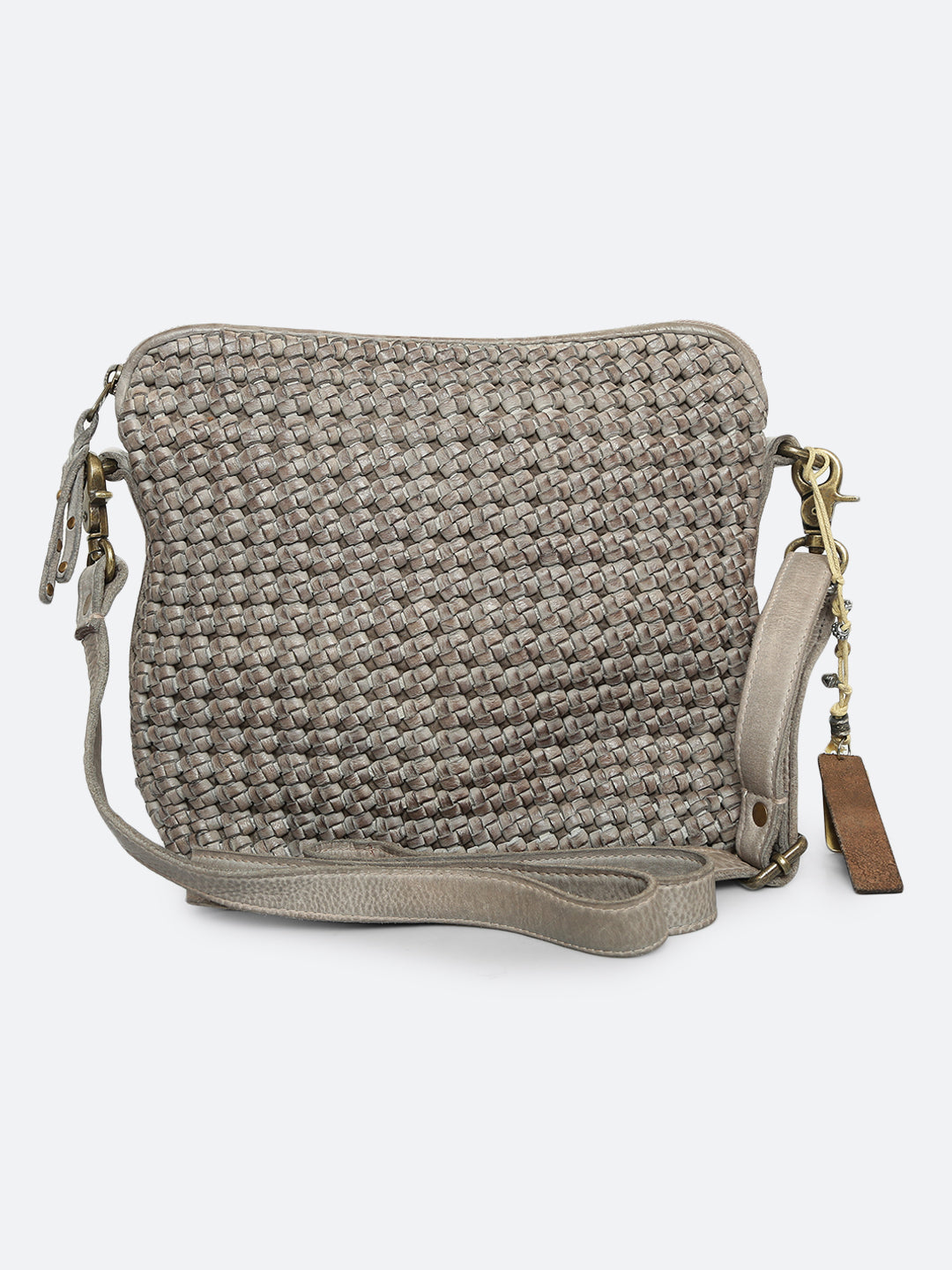 Eve: Grey Square Knot Small Crossover Bag