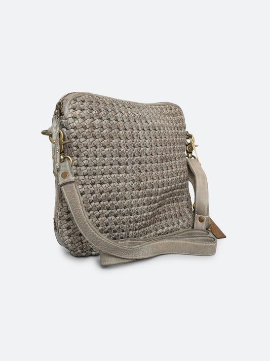 Eve: Grey Square Knot Small Crossover Bag