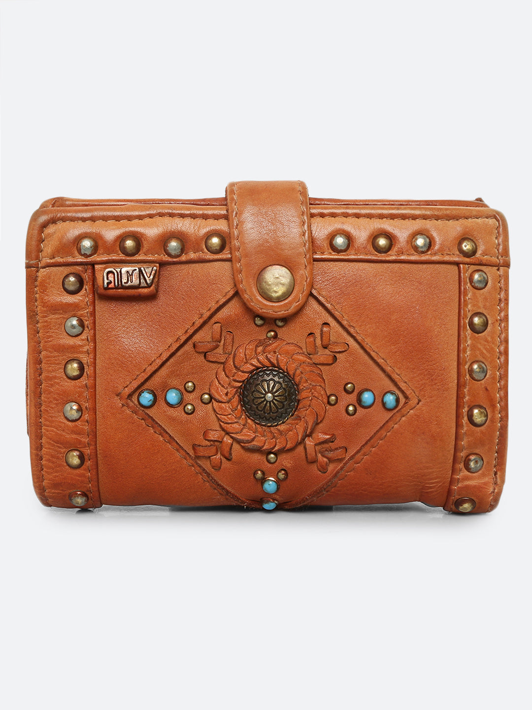 Lucca: Leather Studded Small Wallet