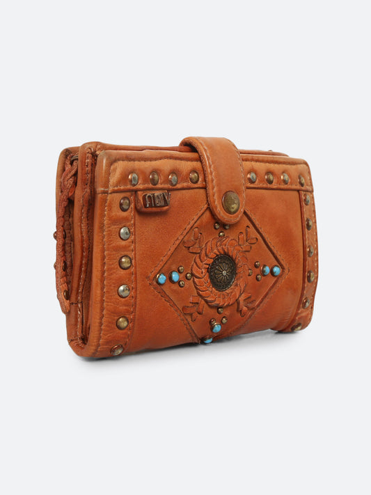 Lucca: Leather Studded Small Wallet