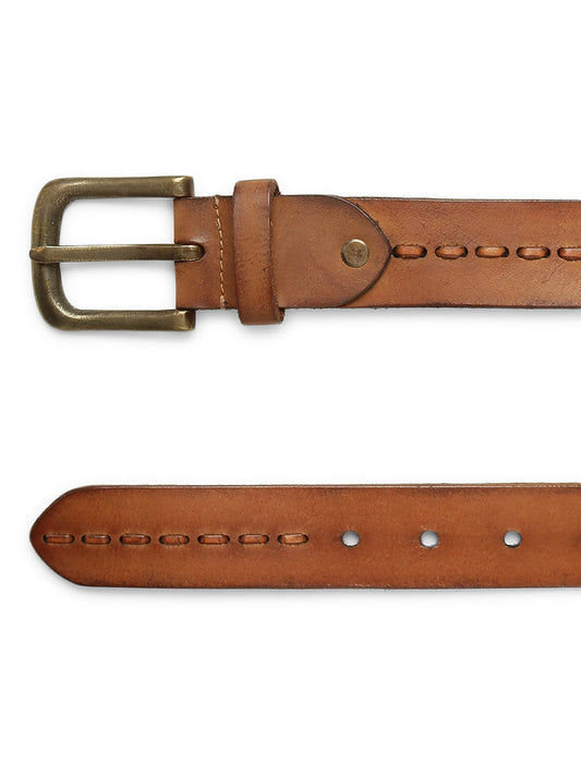 Genuine Tan Leather Crafted Men's Belt By Art N Vintage