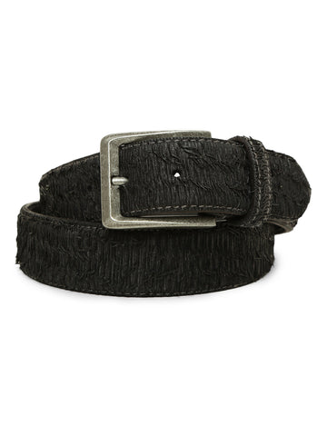 Black Razor-cut Leather Belt