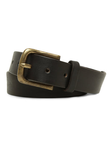 Genuine Black Plain Mens Leather Belt
