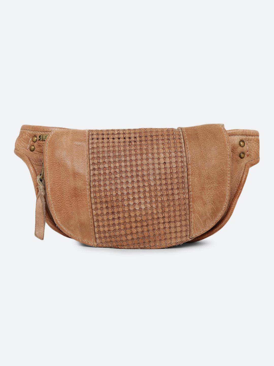 Blush Genuine Leather Crossover Waist Belt Bag